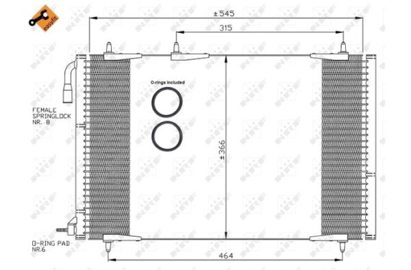 Condenser PEUGEOT 206 1.4 99-