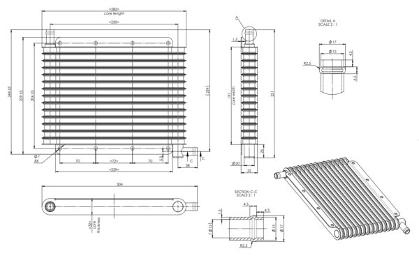 Shell Oil Cooler 250*191*32 mm - trs/carrier