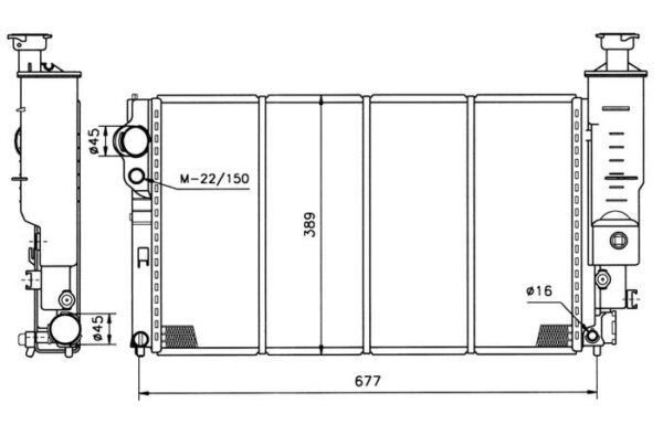 Radiator PEUGEOT 405 1.9D 93-