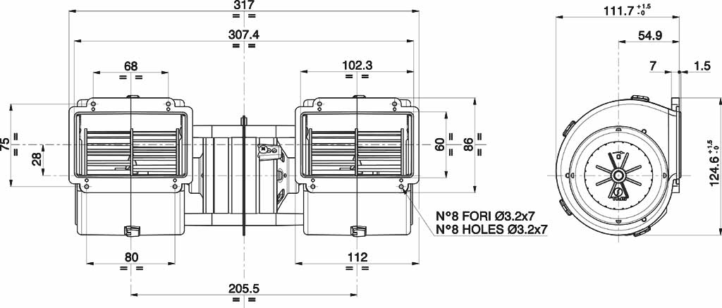 SPAL Blower 002-B45-02 - 3000.1214 | Van der Bel Radiateurenbedrijf SPAL Blower 002-B45-02 - 3000.1214 - Afbeelding 2