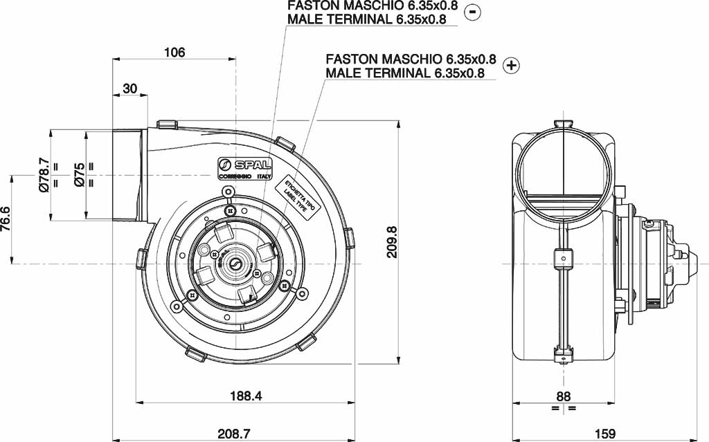 SPAL Blower 001-A46-03D - 3000.0343 | Van der Bel Radiateurenbedrijf SPAL Blower 001-A46-03D - 3000.0343 - Afbeelding 2