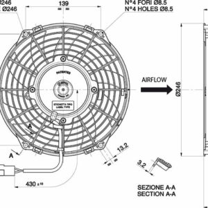 SPAL Axiaal Ventilatoren | Van der Bel Radiateurenbedrijf Spal ventilator 225 mm - VA07-AP12-C-58A - 3010.0452
