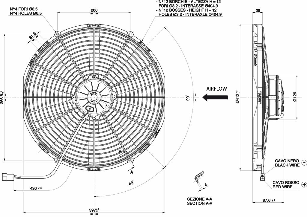 Spal ventilator 385 mm - VA18-BP70-LL-86S - 3010.2540A | Van der Bel Radiateurenbedrijf Spal ventilator 385 mm - VA18-BP70-LL-86S - 3010.2540A - Afbeelding 2