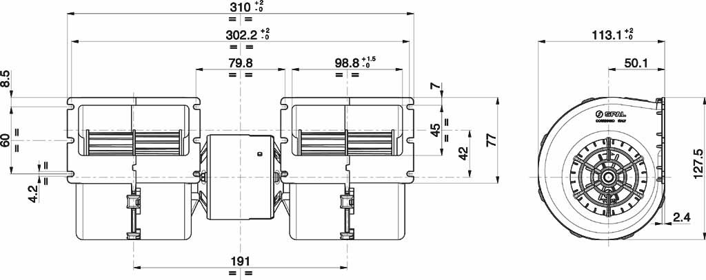 SPAL Blower 008-B45-02 - 3000.0464 | Van der Bel Radiateurenbedrijf SPAL Blower 008-B45-02 - 3000.0464 - Afbeelding 2