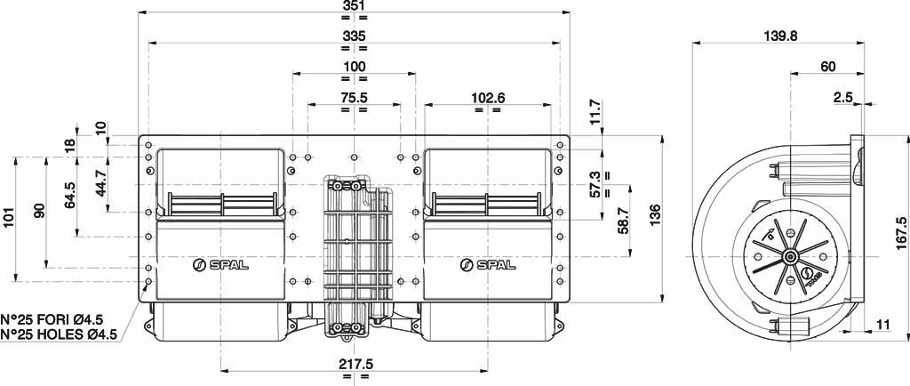 SPAL Blower 014-BP76/LL-22 - 3000.5000 | Van der Bel Radiateurenbedrijf SPAL Blower 014-BP76/LL-22 - 3000.5000 - Afbeelding 2