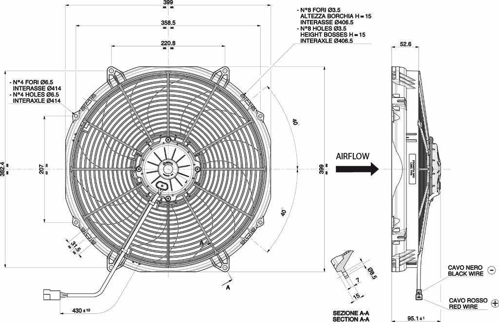 Spal ventilator 385 mm - VA33-BP71-LL-65A - 3010.2553 | Van der Bel Radiateurenbedrijf Spal ventilator 385 mm - VA33-BP71-LL-65A - 3010.2553 - Afbeelding 2