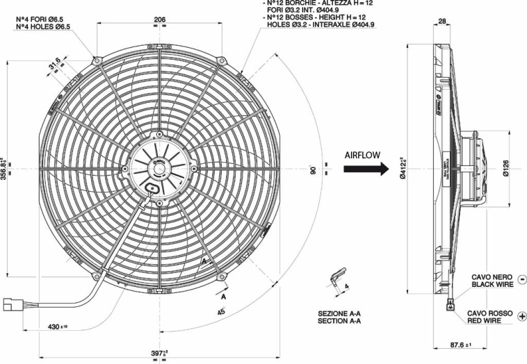 Spal ventilator 385 mm - VA18-BP71-LL-59A - 3010.2558A | Van der Bel Radiateurenbedrijf Spal ventilator 385 mm - VA18-BP71-LL-59A - 3010.2558A - Afbeelding 2