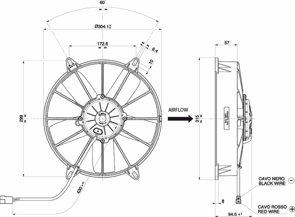 Spal ventilator 280 mm - VA03-BP70-LL-37A - 3010.2538A | Van der Bel Radiateurenbedrijf Spal ventilator 280 mm - VA03-BP70-LL-37A - 3010.2538A - Afbeelding 2