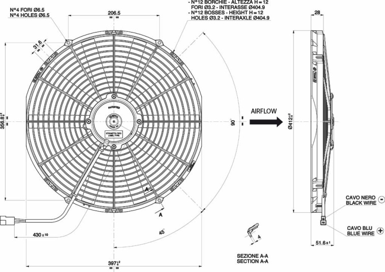 Spal ventilator 385 mm - VA18-BP10-C-41A - 3010.0356 | Van der Bel Radiateurenbedrijf Spal ventilator 385 mm - VA18-BP10-C-41A - 3010.0356 - Afbeelding 2