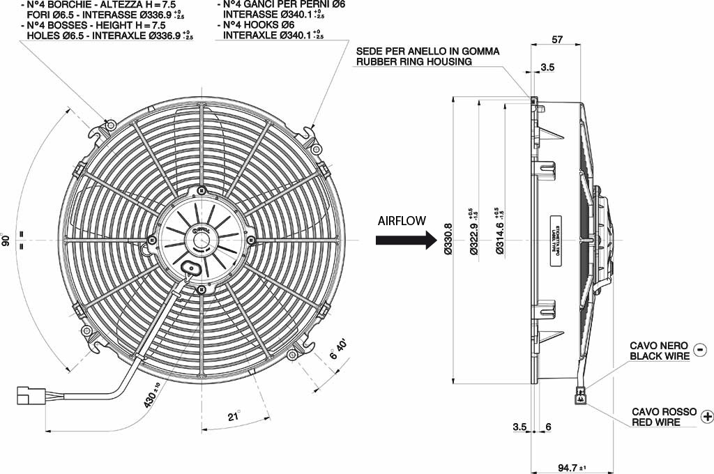 Spal ventilator 305 mm - VA34-BP70-LL-36A - 3010.2554 | Van der Bel Radiateurenbedrijf Spal ventilator 305 mm - VA34-BP70-LL-36A - 3010.2554 - Afbeelding 2
