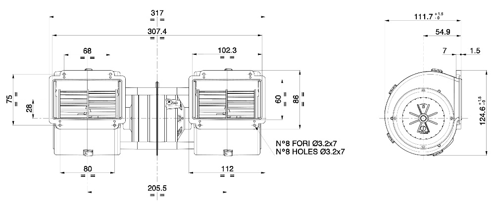 SPAL Blower 002-A46-02 - 3000.1207 | Van der Bel Radiateurenbedrijf SPAL Blower 002-A46-02 - 3000.1207 - Afbeelding 2