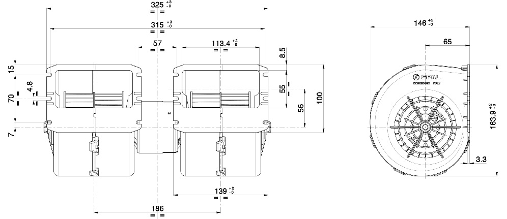SPAL Blower 009-A46-22 - 3000.00000 | Van der Bel Radiateurenbedrijf SPAL Blower 009-A46-22 - 3000.00000 - Afbeelding 2