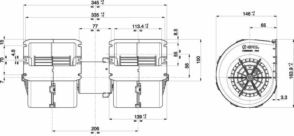 SPAL Blower 009-B50-22 - 3000.0518 | Van der Bel Radiateurenbedrijf SPAL Blower 009-B50-22 - 3000.0518 - Afbeelding 2