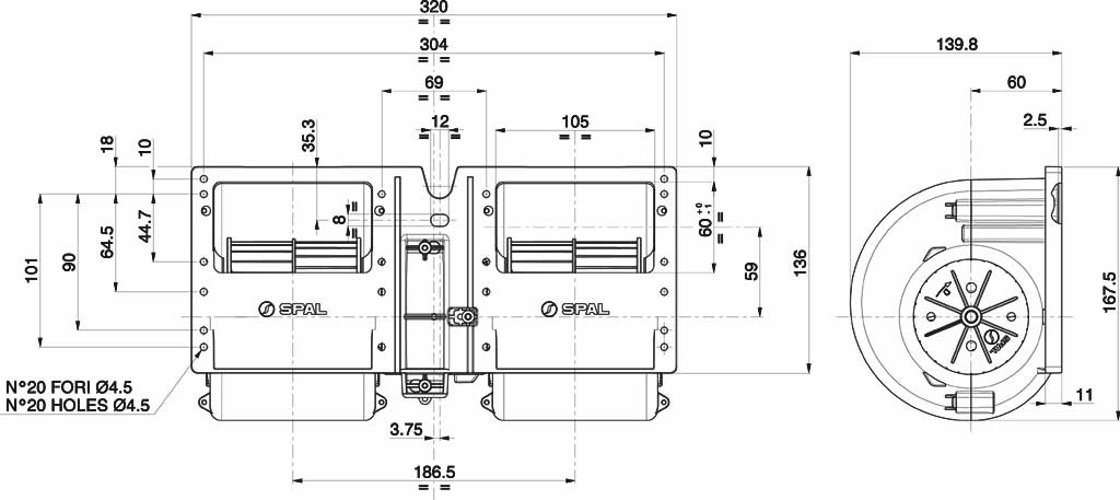 SPAL Blower 011-B40-22 - 3000.4509 | Van der Bel Radiateurenbedrijf SPAL Blower 011-B40-22 - 3000.4509 - Afbeelding 2