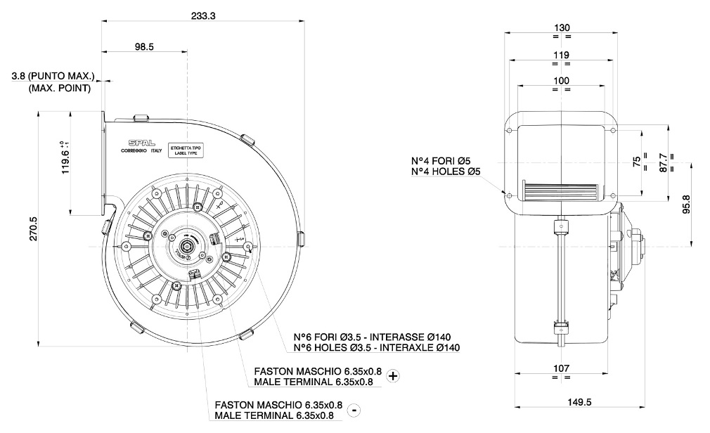 SPAL Blower 004-B42-28D - 3000.1516 | Van der Bel Radiateurenbedrijf SPAL Blower 004-B42-28D - 3000.1516 - Afbeelding 2