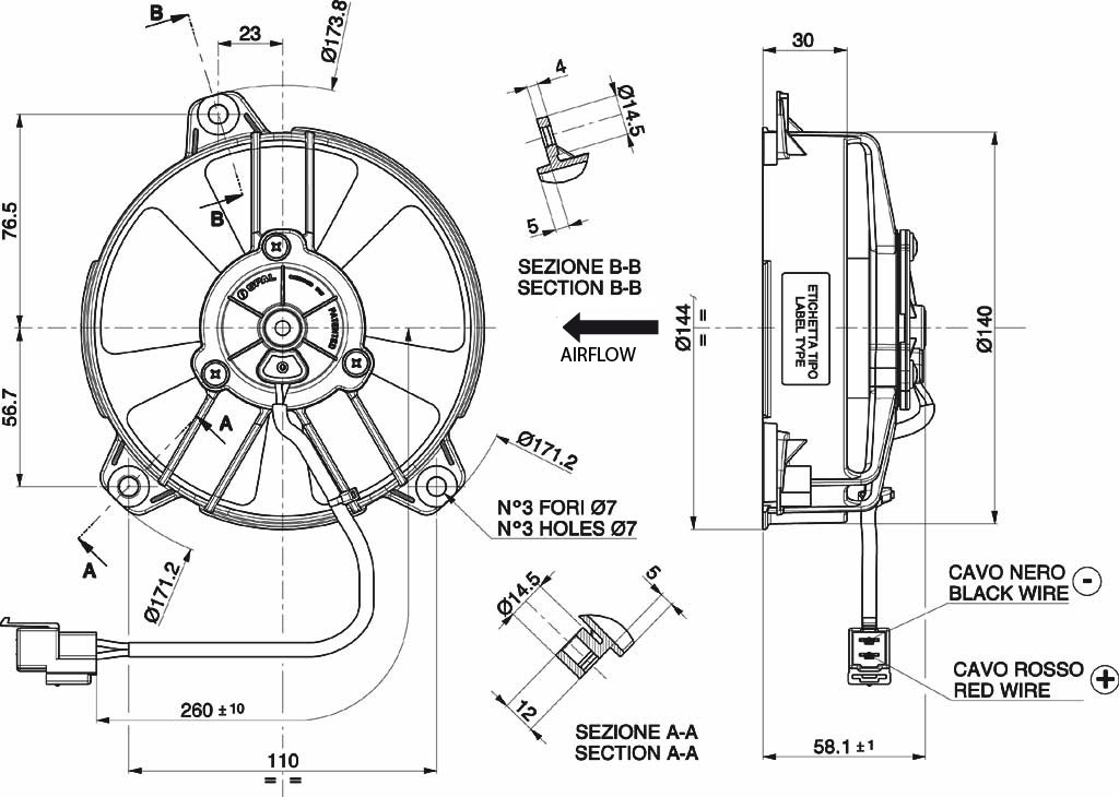 Spal ventilator 130 mm - VA31-B101-46S - 3010.3511 | Van der Bel Radiateurenbedrijf Spal ventilator 130 mm - VA31-B101-46S - 3010.3511 - Afbeelding 2