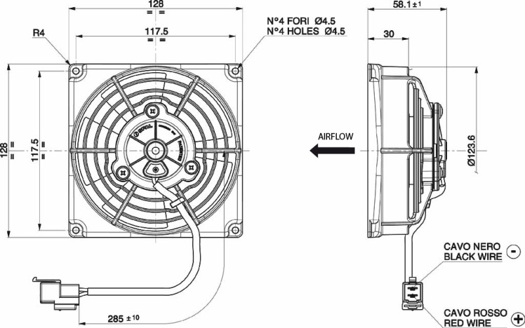 Spal ventilator 115 mm - VA69A-B100-IE-87S - 3010.3504 | Van der Bel Radiateurenbedrijf Spal ventilator 115 mm - VA69A-B100-IE-87S - 3010.3504 - Afbeelding 2