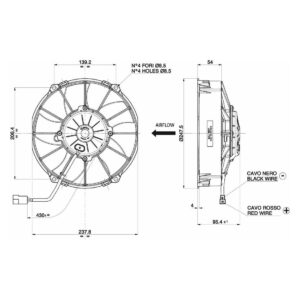 SPAL Axiaal Ventilatoren | Van der Bel Radiateurenbedrijf Spal ventilator 225 mm - VA02-AP70-LL-52S - 3010.2026